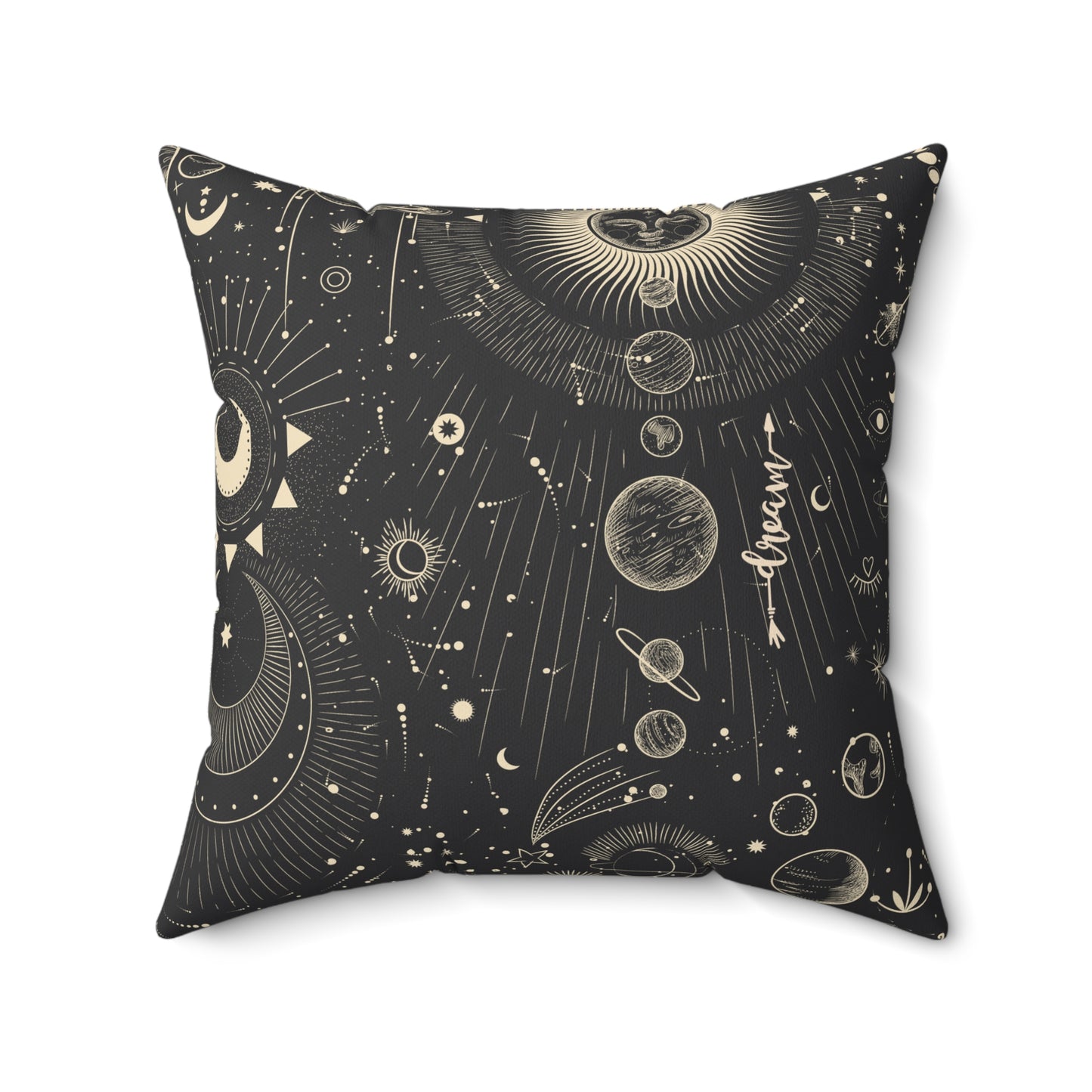 Abstract Dark Boho Square Pillow, Boho Gift