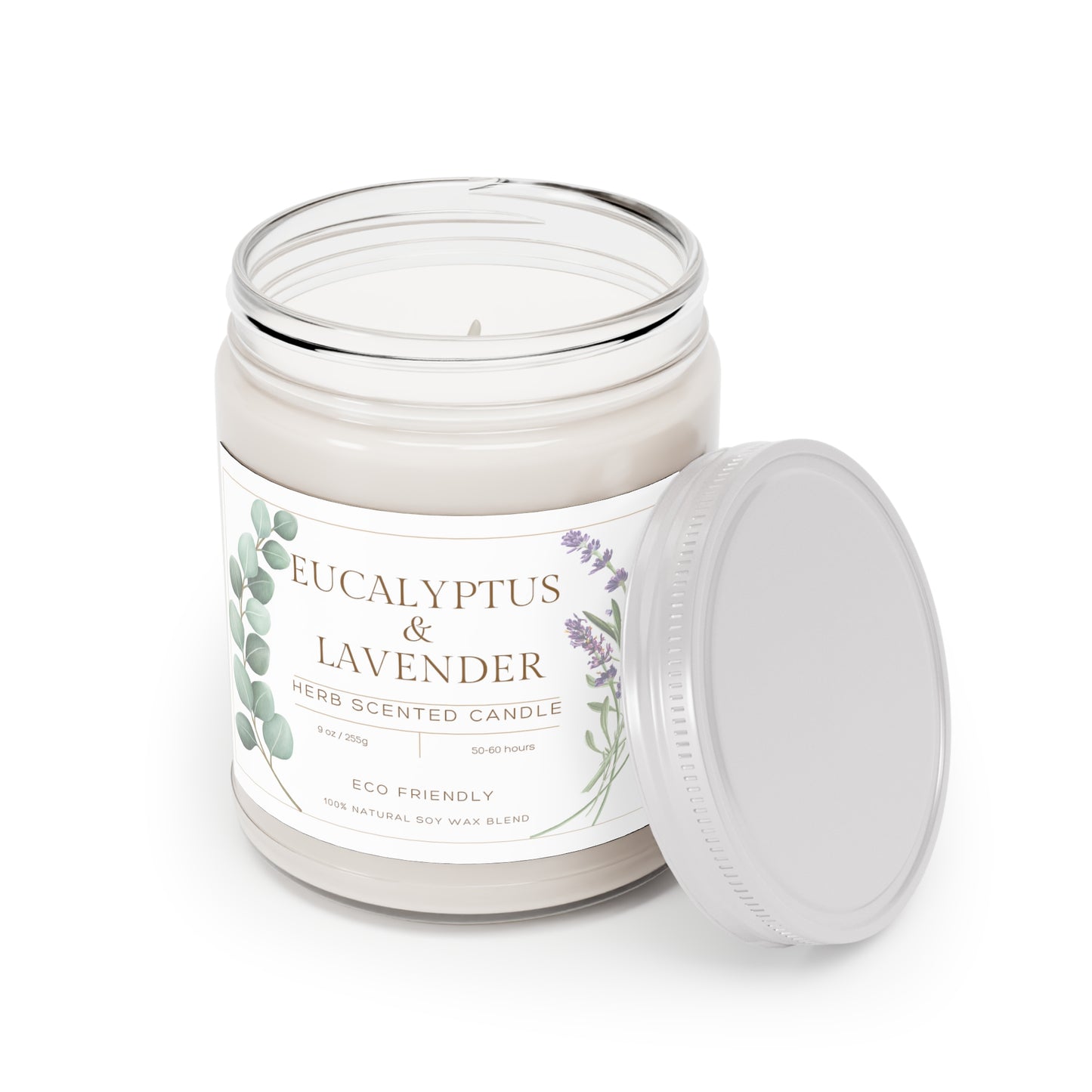 Eucalyptus and Lavender Herb Scented Candles, 9oz