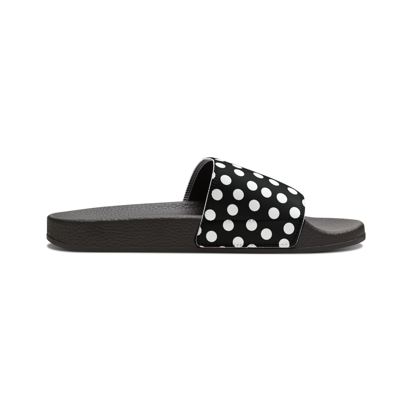 Black and White Women's Slide Sandals, Polka Dot Slides, Summer Slide Sandals