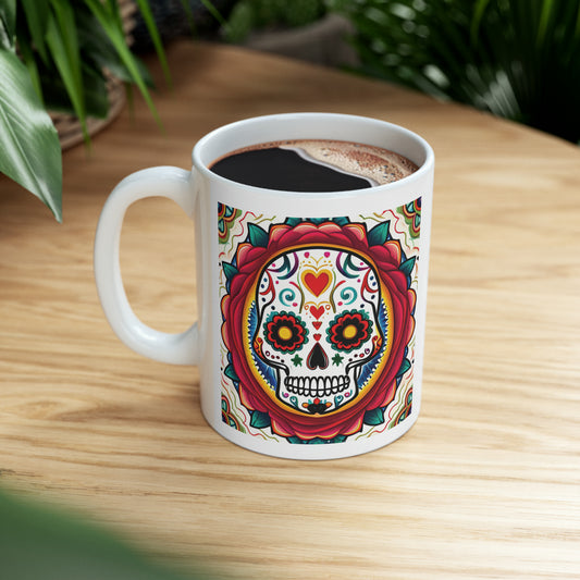 Sugar Skull Ceramic Mug 11oz