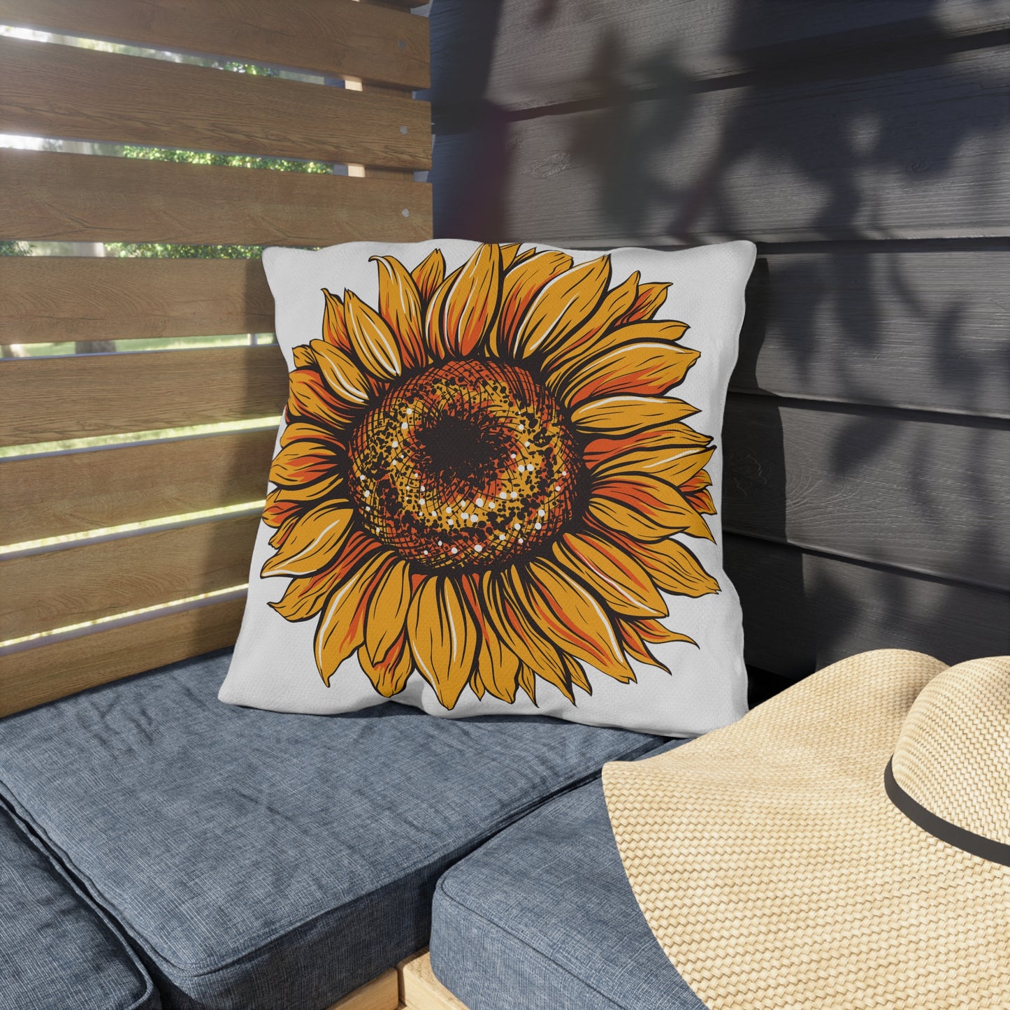 Sunflower Outdoor Pillows, Patio Decor, Housewarming Gift