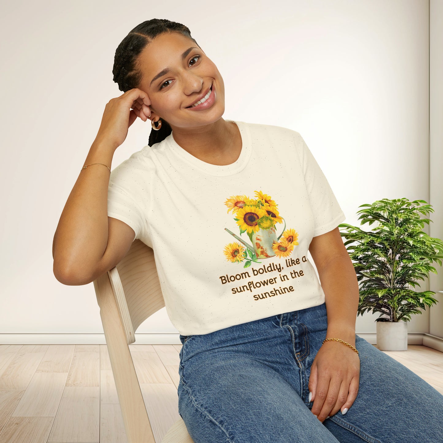 Inspirational T-Shirt Gift Bloom Boldly Sunflower Motivational Shirt