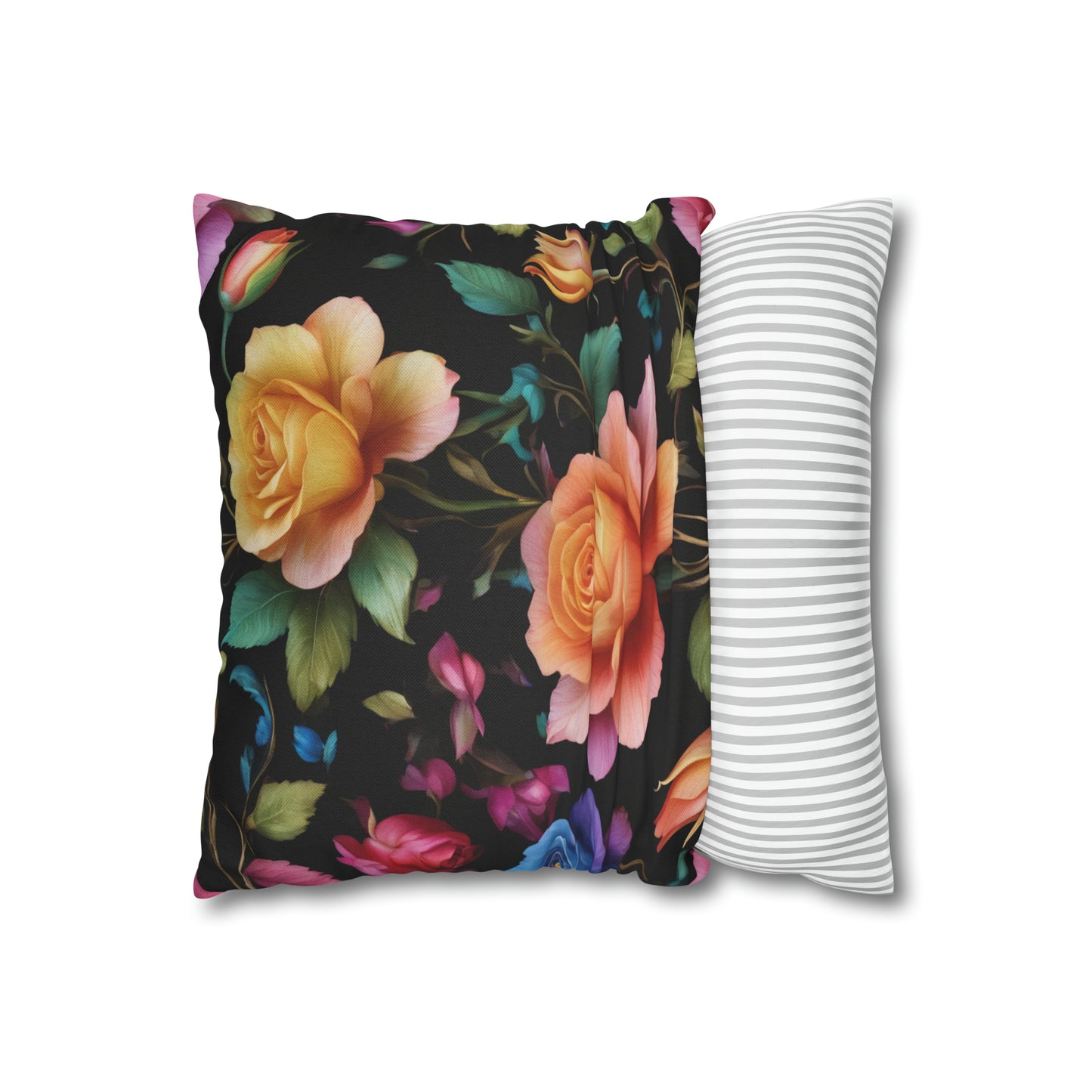 Midnight Roses Square Pillow Case