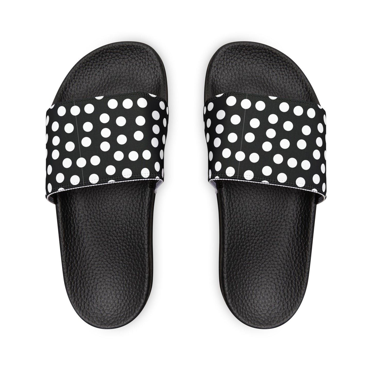 Black and White Women's Slide Sandals, Polka Dot Slides, Summer Slide Sandals