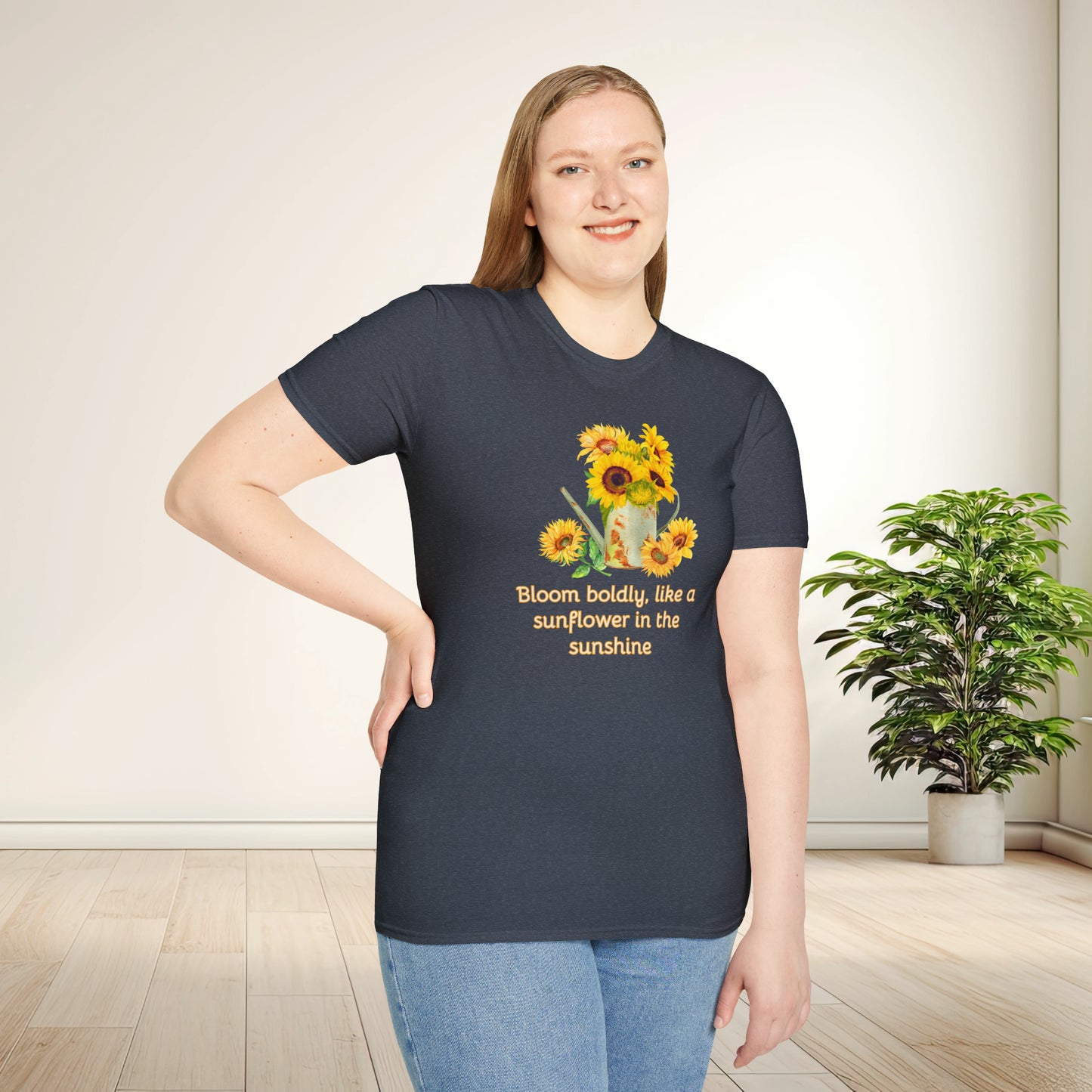 Inspirational T-Shirt Gift Bloom Boldly Sunflower Motivational Shirt