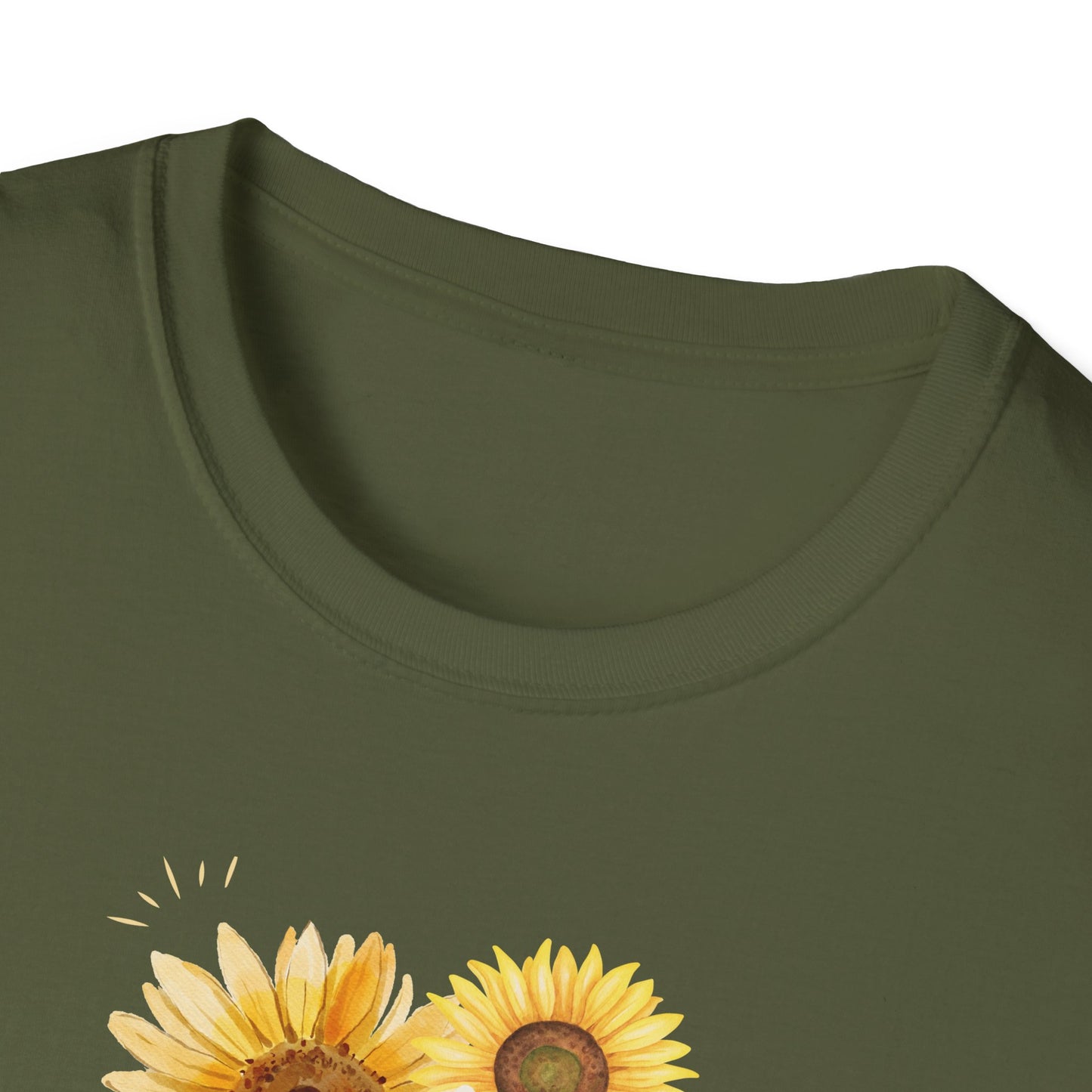 Be Happy Inspiration Gift, Sunflower T-shirt, Spring Gift Unisex Softstyle T-Shirt