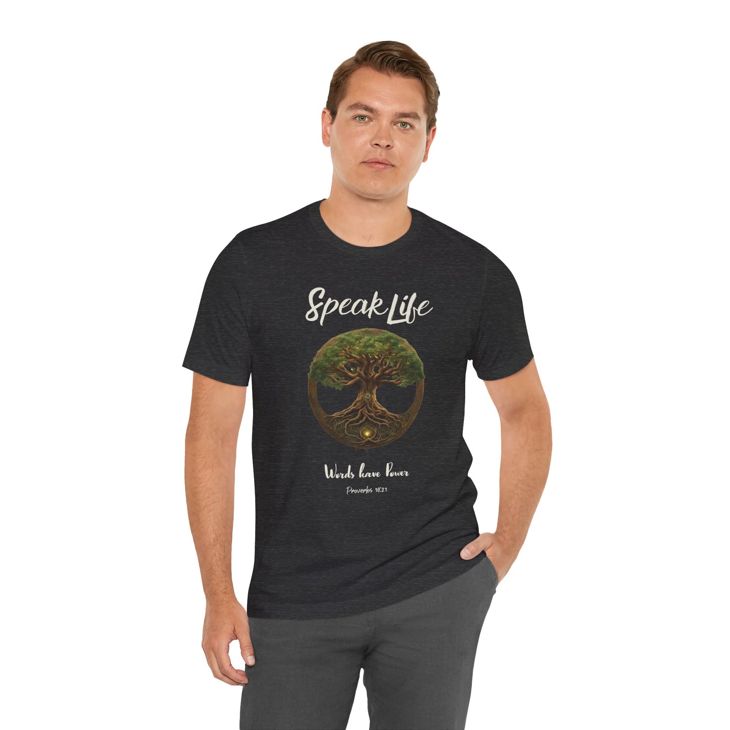 Speak Life Motivational T-shirt Proverbs Inspiration Gift Jersey Short Sleeve Tee