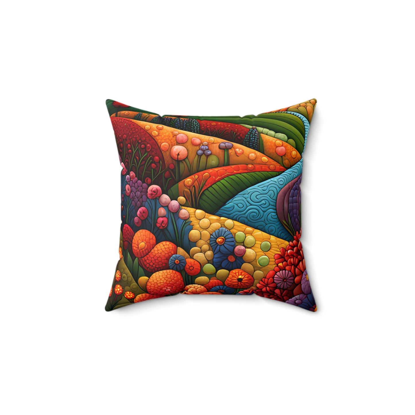 Quilted Look, River Flow Square Pillow, Comfy Home Decor