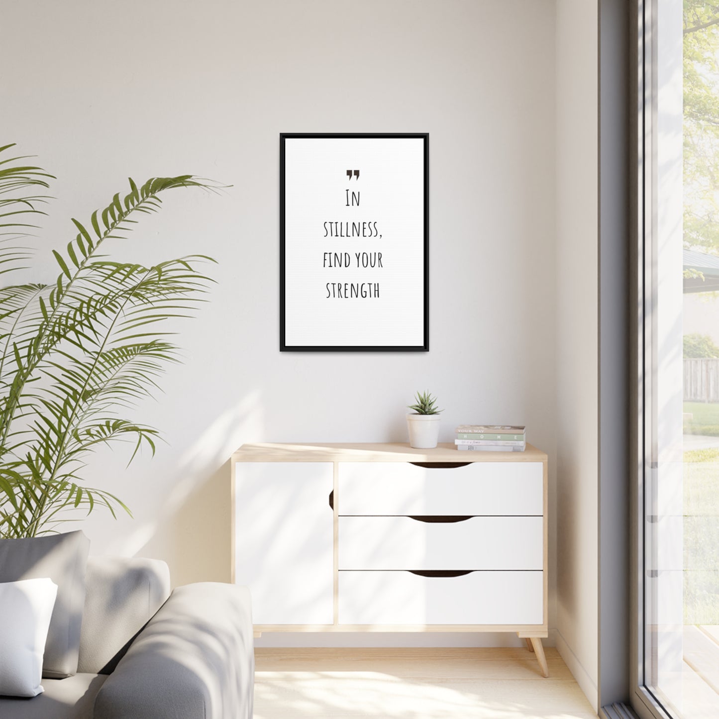 Inspiration Print Gift, Motivational Matte Canvas, Black Frame, Find Your Strength