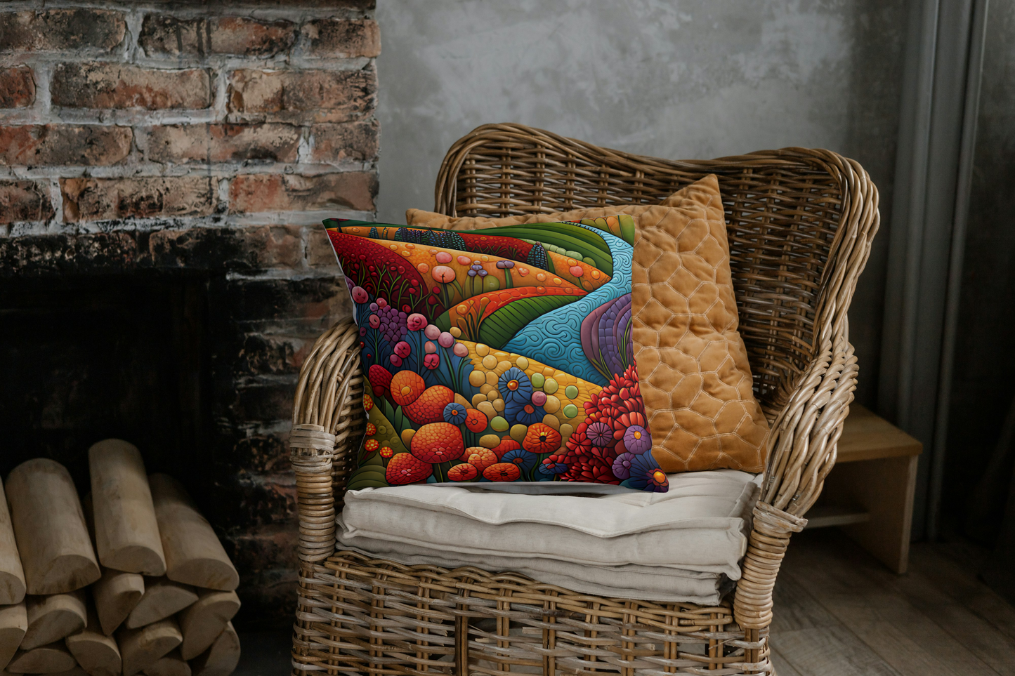 Quilted Look, River Flow Square Pillow, Comfy Home Decor